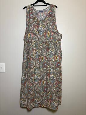 Erika &‎ Co. Vintage Women's Round Neck Momcore Corduroy Paisley Jumper Dress